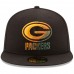 Men's Green Bay Packers New Era Black Color Dim 59FIFTY Fitted Hat 2606506